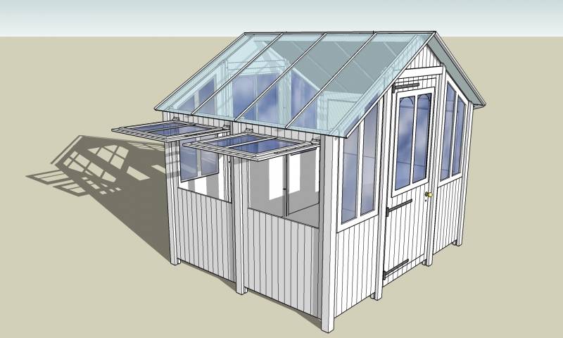 erre de jardin en bois et verre 6 modules