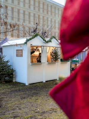Des cabines de plage transformées en chalets de Noël Des cabines de plage transformées en chalets de Noël