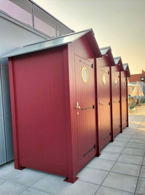 Cabines vestiaire pour le roof-top du The Social Hub