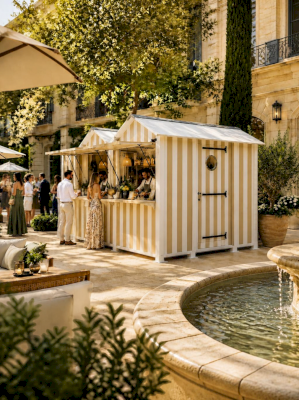 Une cabine bar en bois au cœur d'un palace parisien Une cabine bar en bois au cœur d'un palace parisien